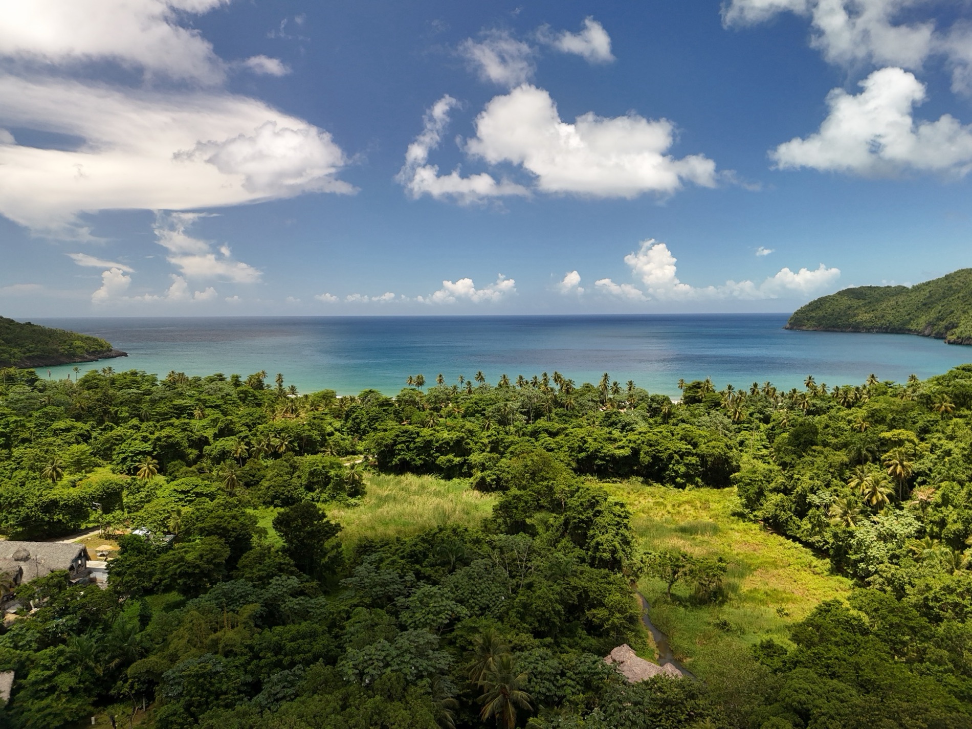Aerial view of El Valle, Samana